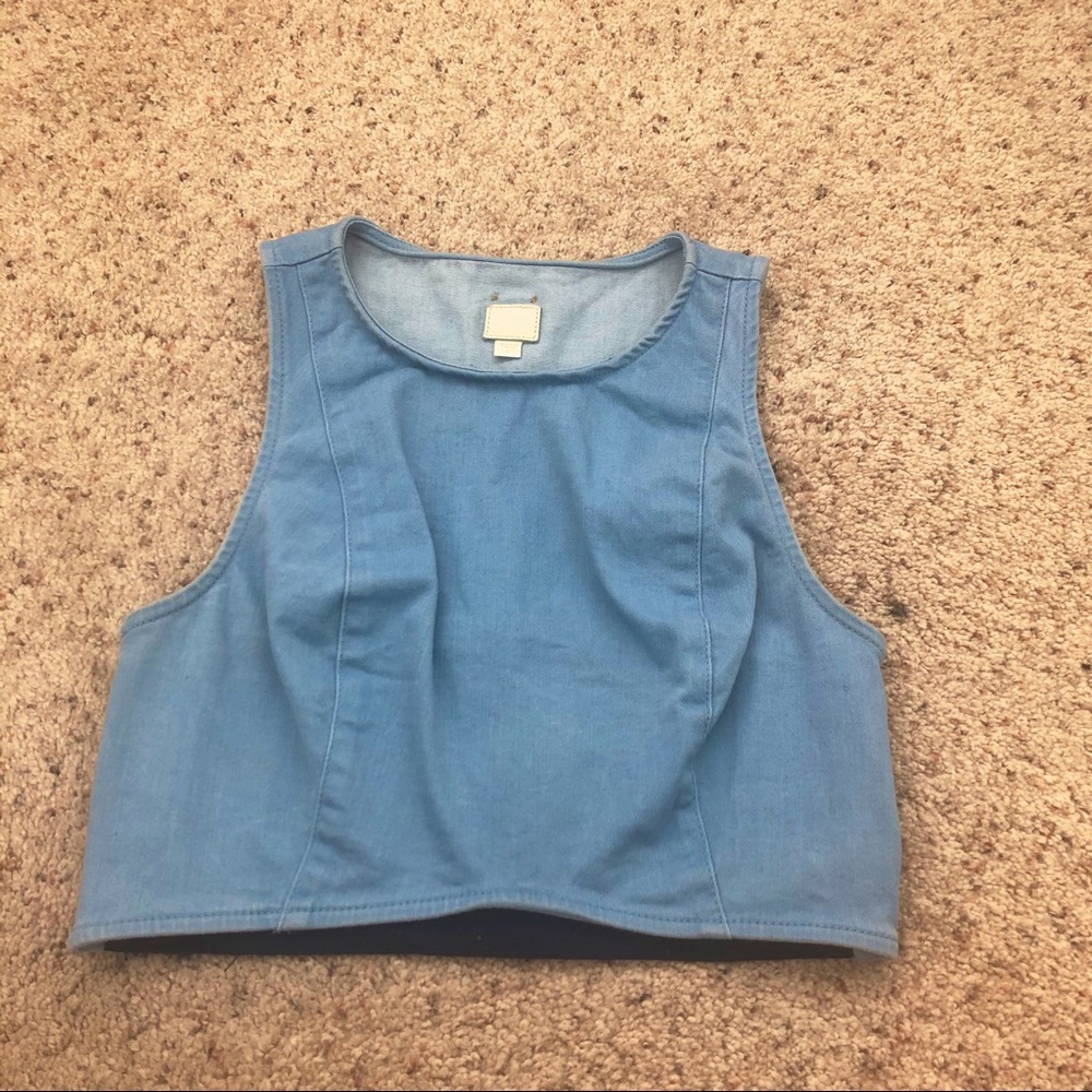 GUESS denim crop top